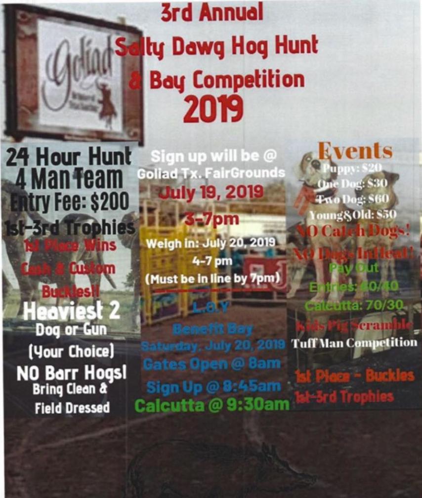 Hog hunt flyer has additional details